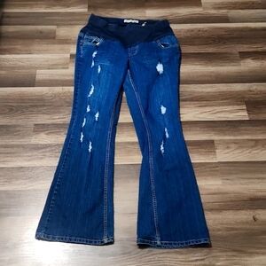 Paris Blues Distressed Maternity Jeans size Large